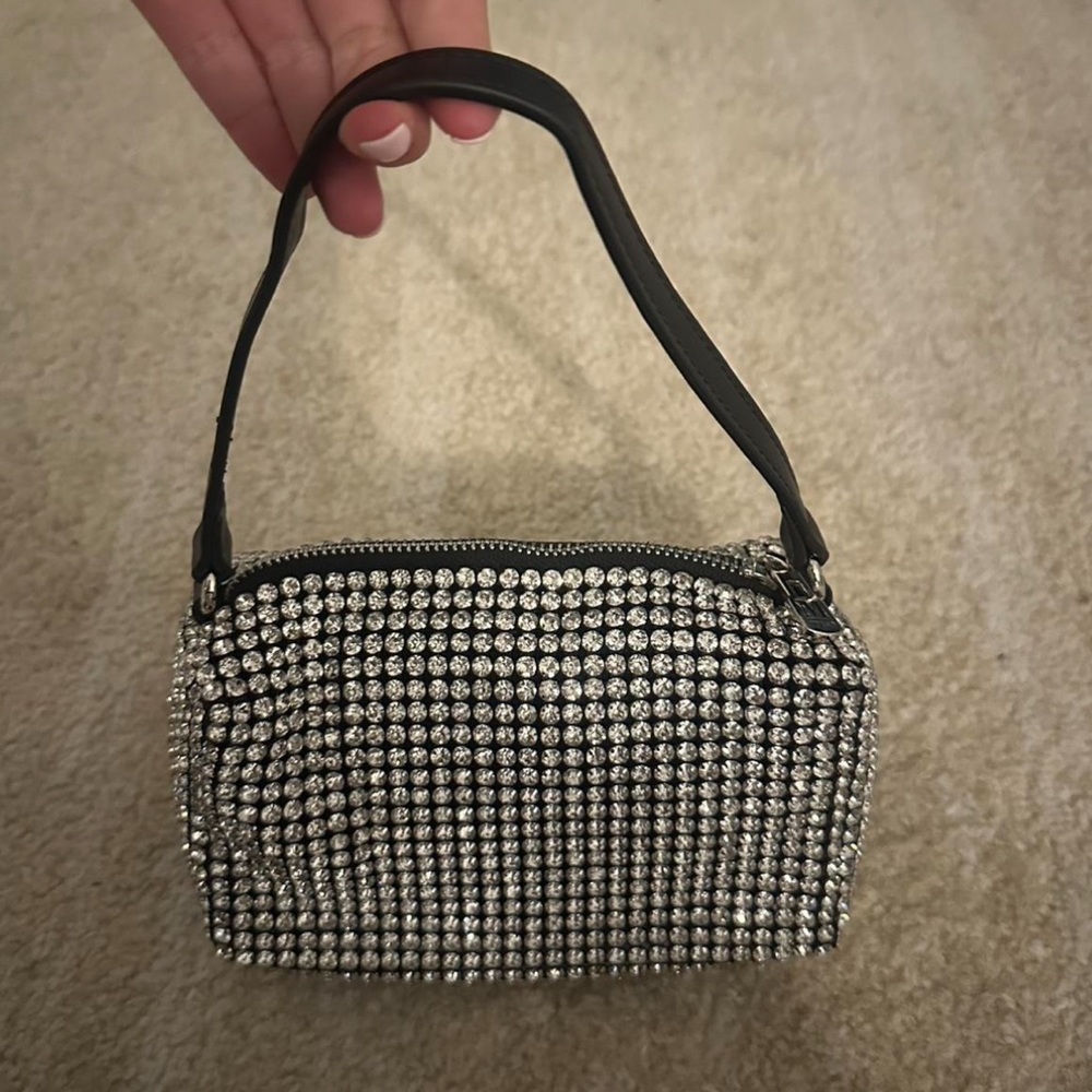 Elegant Silver and Black Handbag